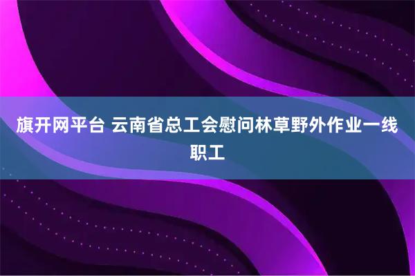 旗开网平台 云南省总工会慰问林草野外作业一线职工