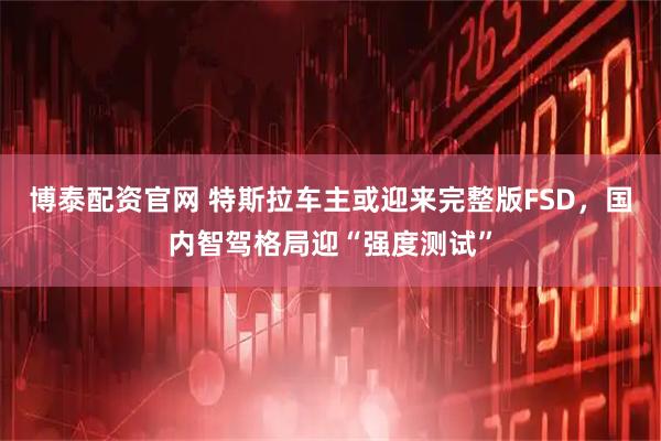 博泰配资官网 特斯拉车主或迎来完整版FSD，国内智驾格局迎“强度测试”